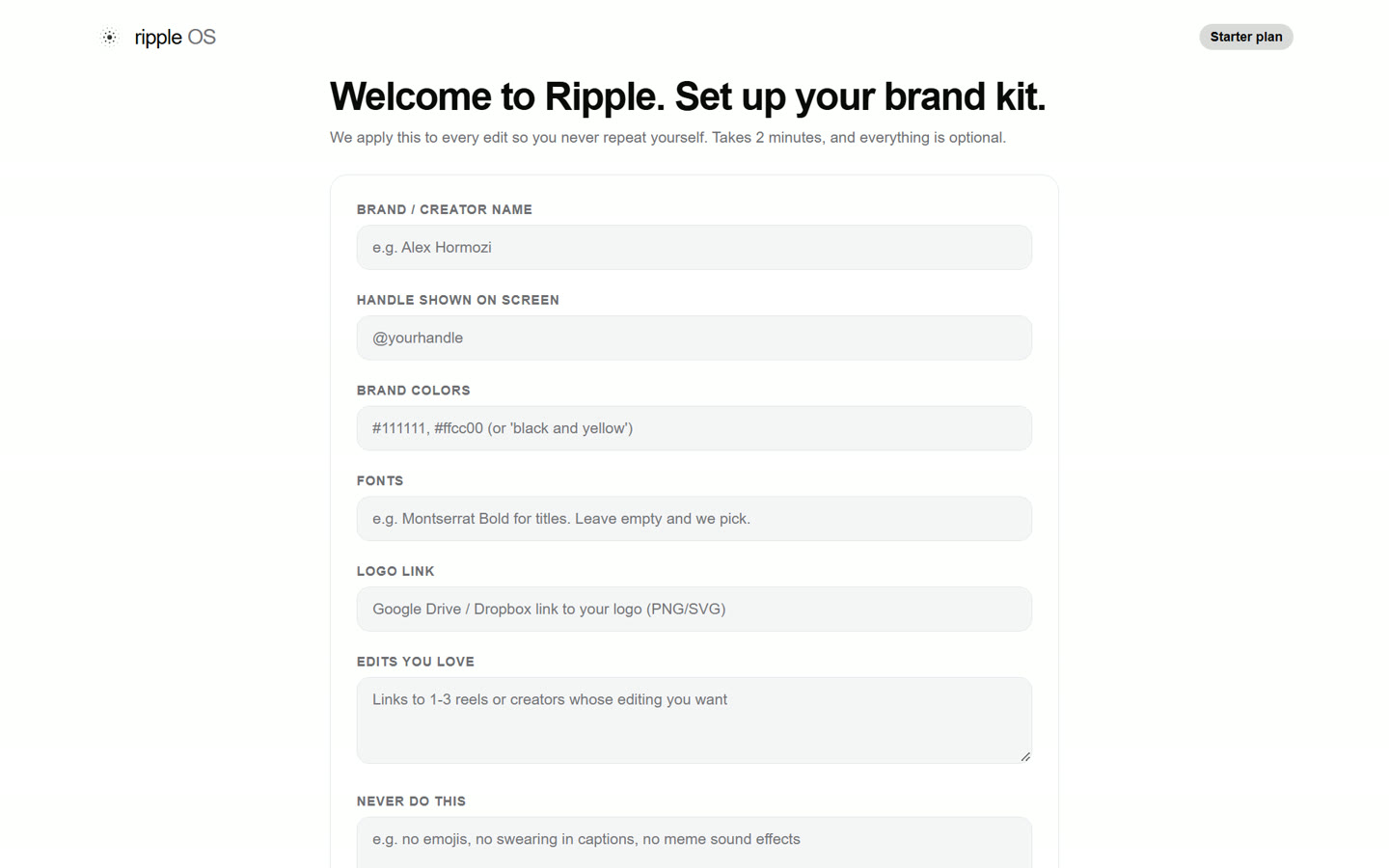 Ripple OS: set up your brand kit